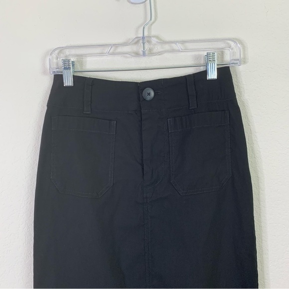 Maeve Womens the Colette Black Midi Pencil Skirt linen blend XS - Picture 5 of 11